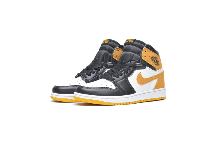 New Air Jordan 1 Sky Black White Yellow Shoes - Click Image to Close